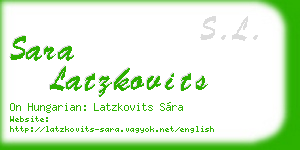 sara latzkovits business card